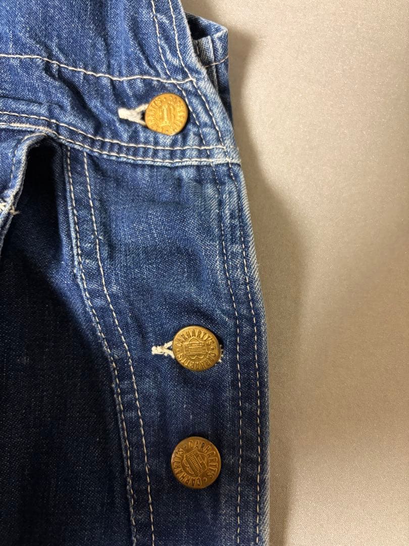 60s カーハート デニム オーバーオール エプロン付 ビンテージ ダブルニー