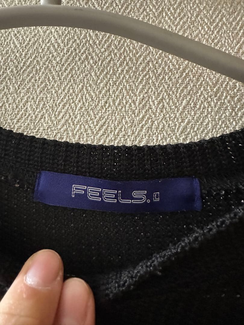 FEELS. ブラックリブトレーナーサーマル