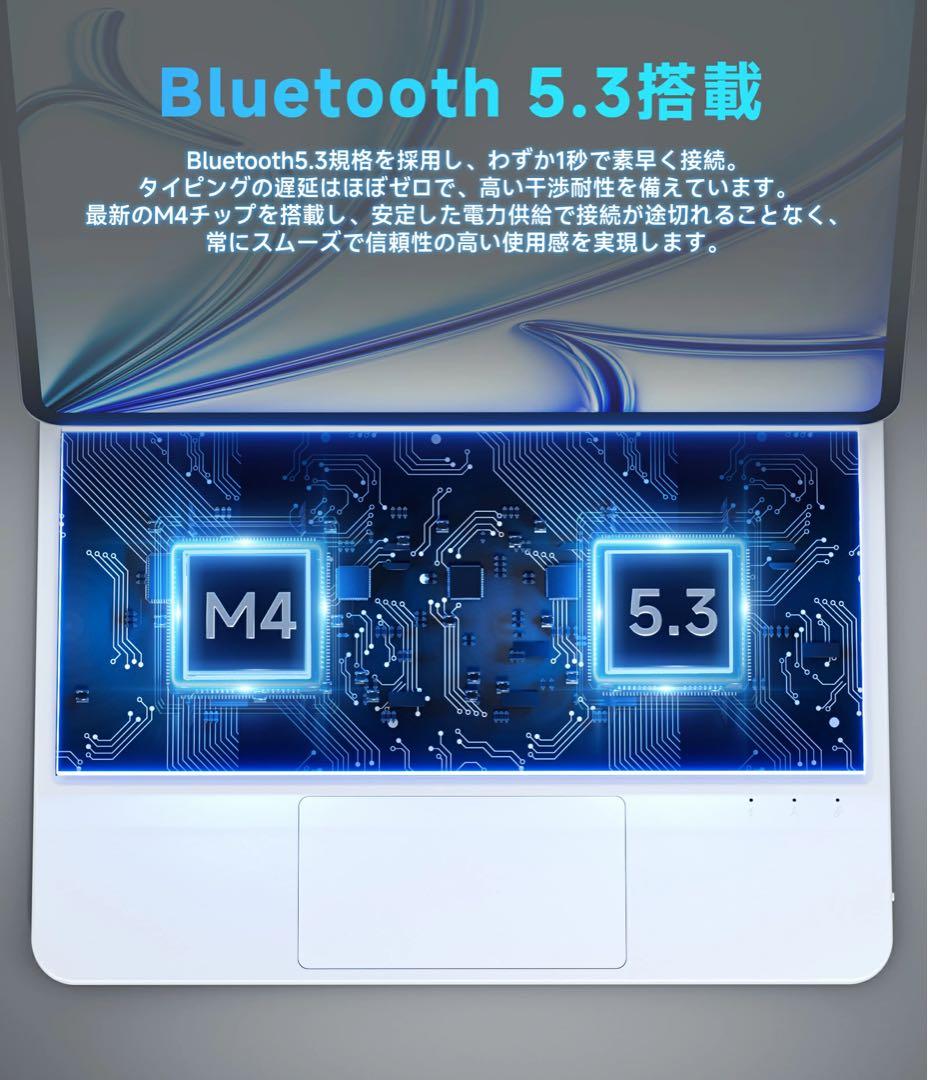 iPadキーボード ケース付き iPad ホワイト　マグネット