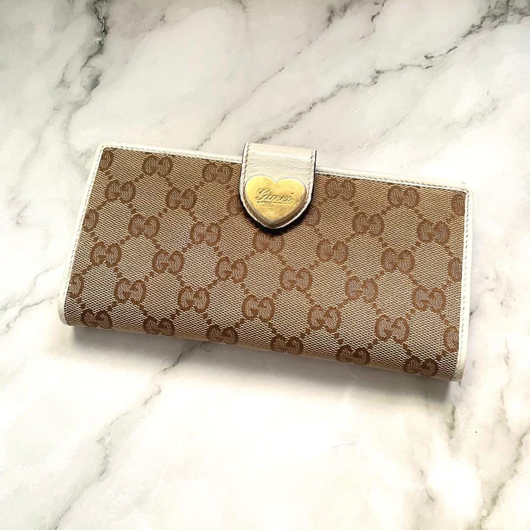 GUCCI グッチ ラブリーハート GGキャンバス 長財布　0115-③