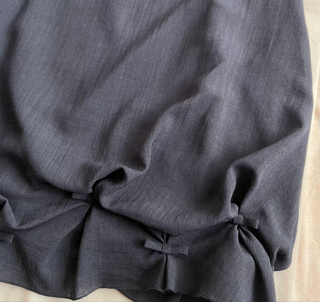 FOXEY フォクシー デイジートラベルパフ ネイビー 38 リボン付き