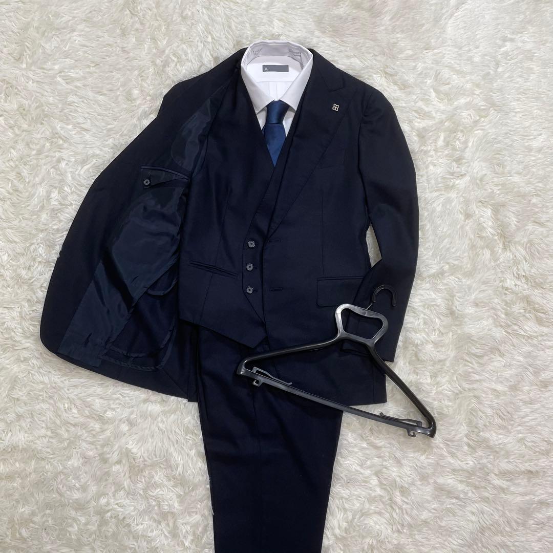 TAGLIATORE サルトリアーレ ネイビー ウール 3ピース スーツ 44