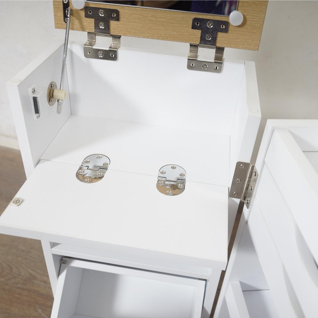 フォロー割【新品】コスメワゴン　大容量収納　ドレッサー　シンプル　北欧風