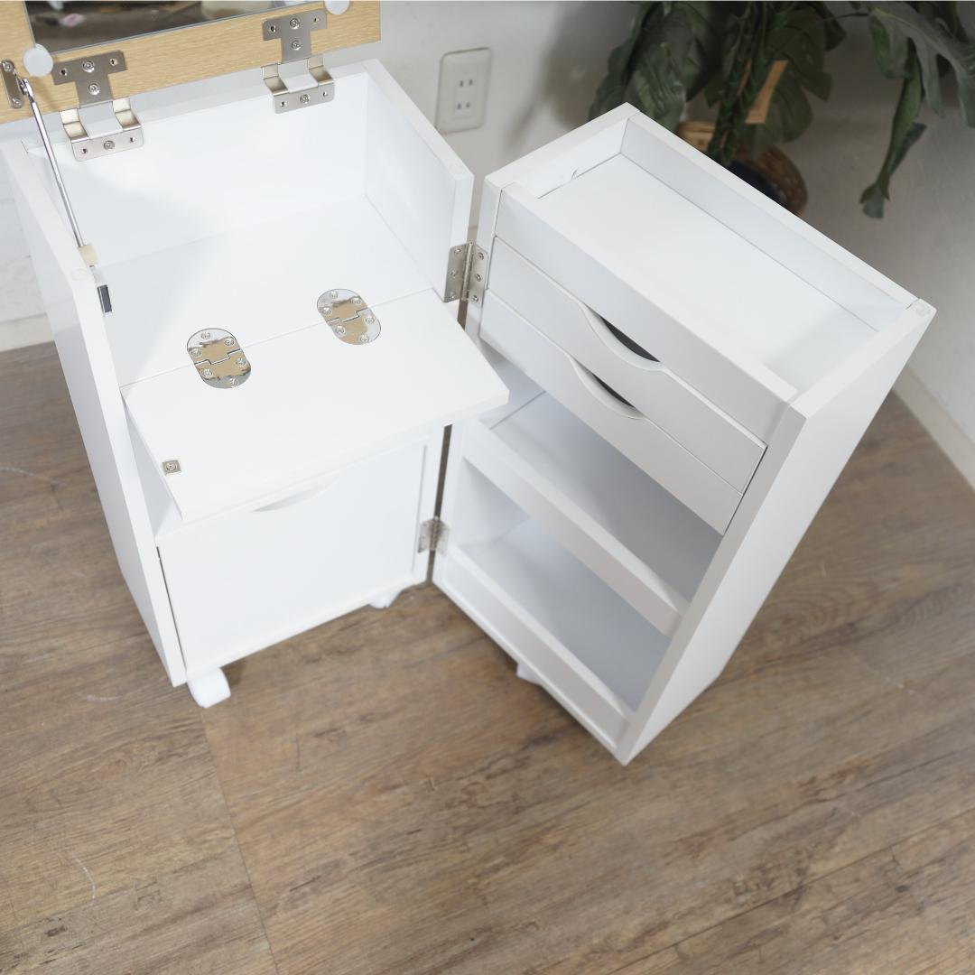 フォロー割【新品】コスメワゴン　大容量収納　ドレッサー　シンプル　北欧風