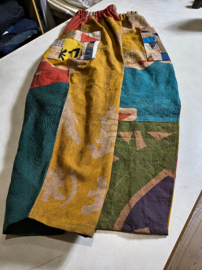 ★大漁旗のパンツ★柿渋鉄焙煎★手作り★