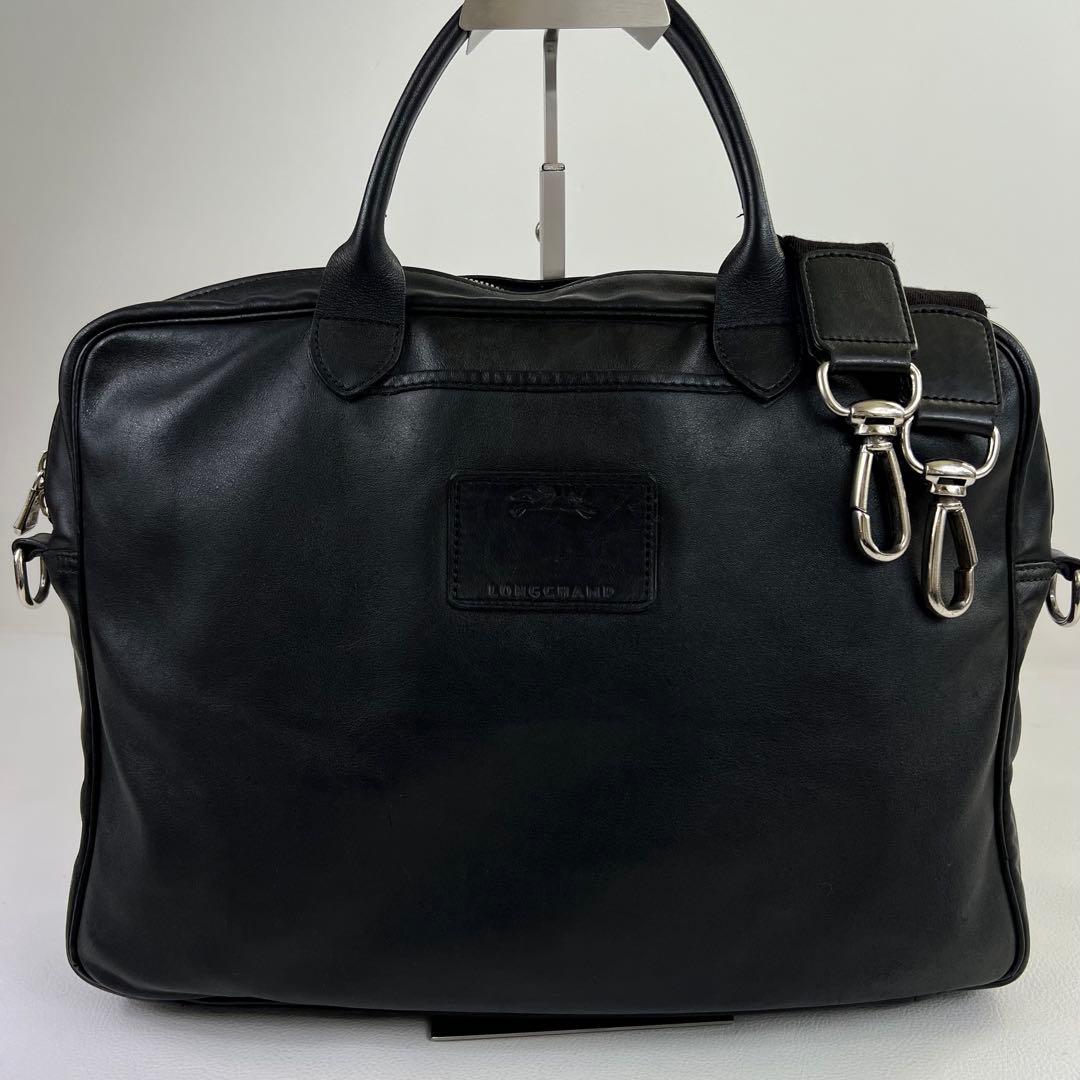 【2way✨】ロンシャン ビジネスバッグ ブリーフケース レザー A4可 黒