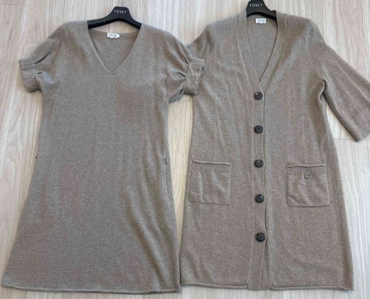 フォクシー　カシミヤ100%　カーディガンワンピースセット