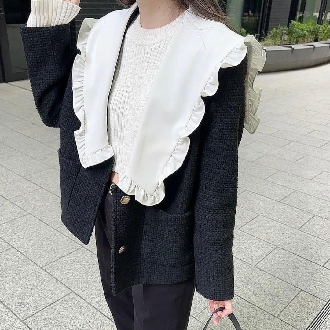 moripon【新品同様】Frillcollar tweed JK