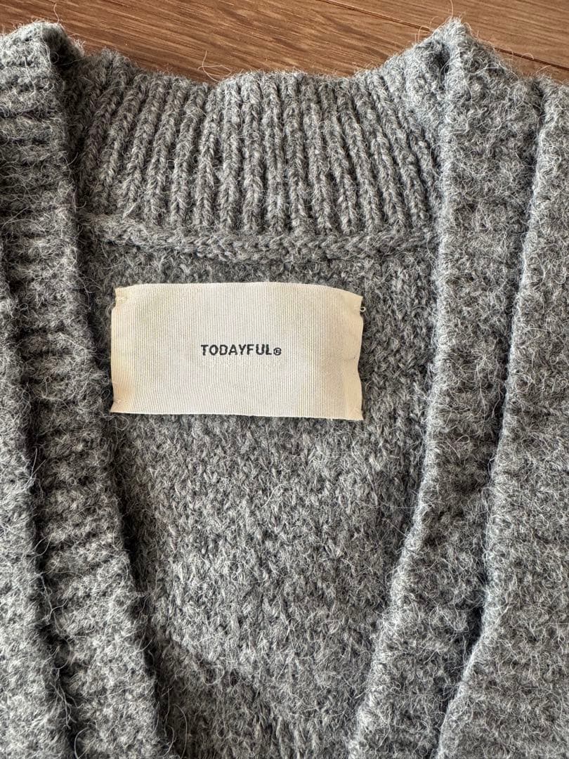 todayful brushd V neckカーディガン