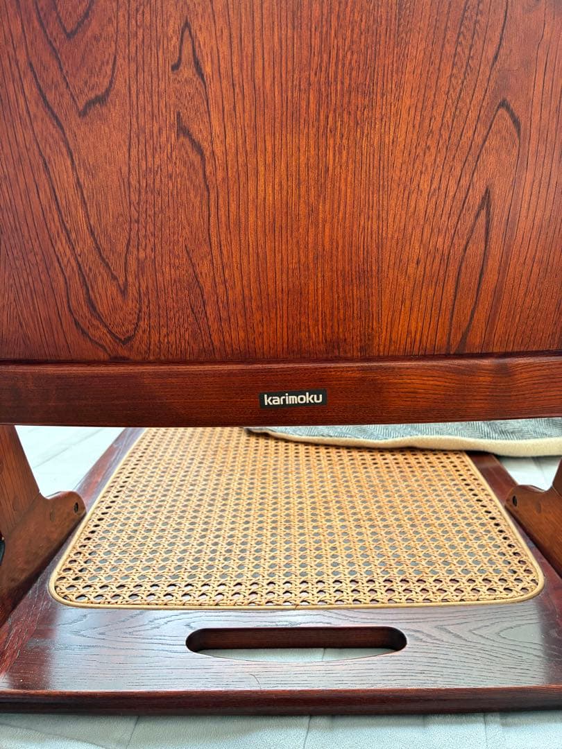 haruharu2024 名作カリモクKARIMOKU籐座面折り畳
