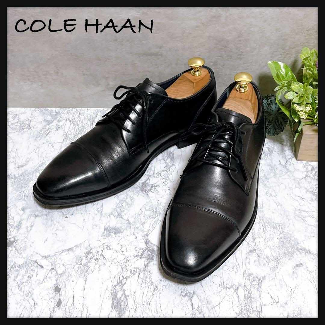 【COLE HAAN コールハーン】ドレスシューズ 革靴 キャップトゥ 黒 美品
