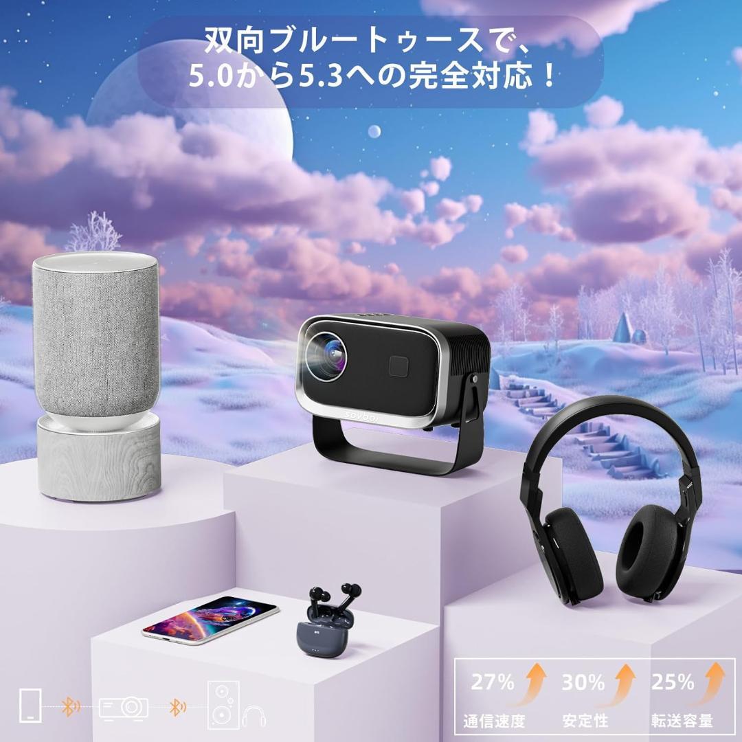 【360°回転可能】Sovboi プロジェクター 天井投影家庭用 25000LM