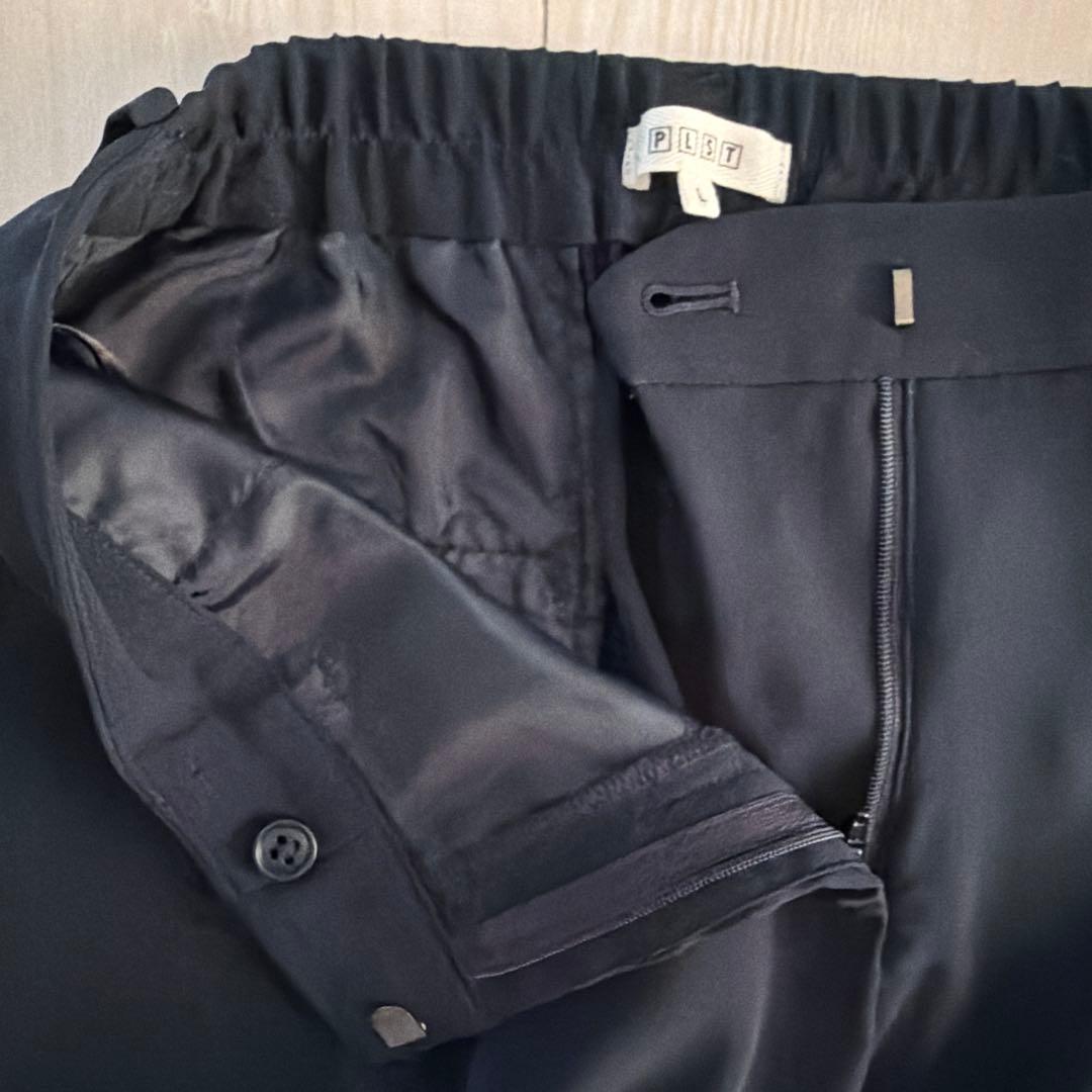 PLST (theory) 紺　ノーカラー　ジャケット パンツスーツ 上下セット