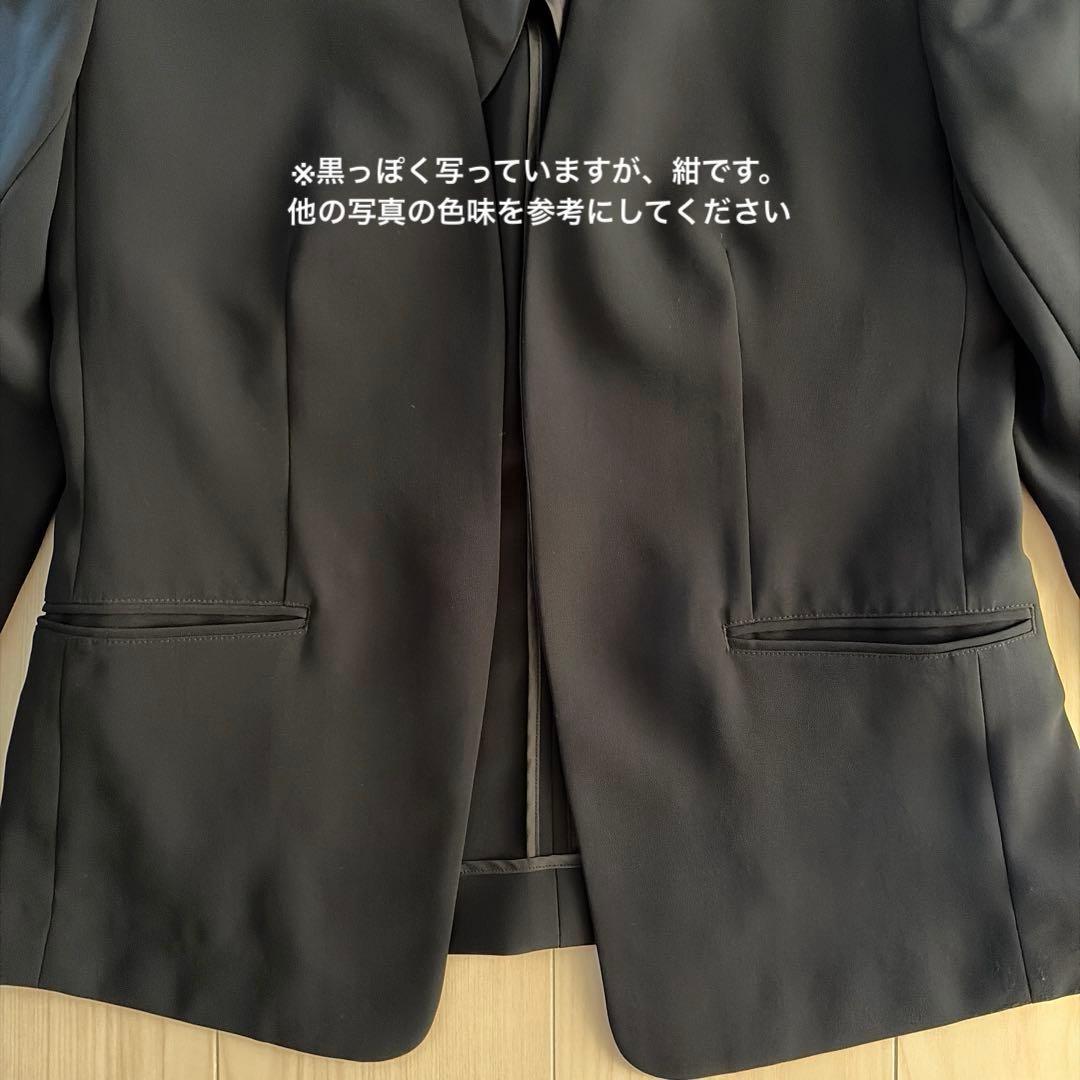 PLST (theory) 紺　ノーカラー　ジャケット パンツスーツ 上下セット