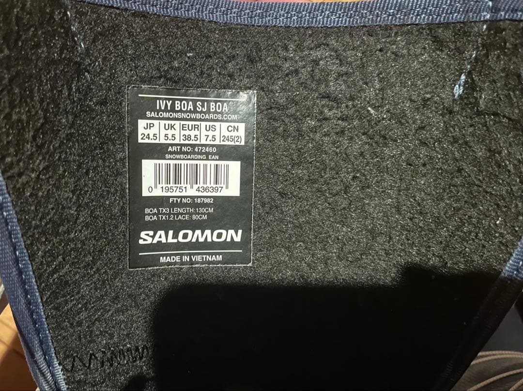 サロモン アイビー ボア SJ ボア スノーボード ブーツ　24.5cm