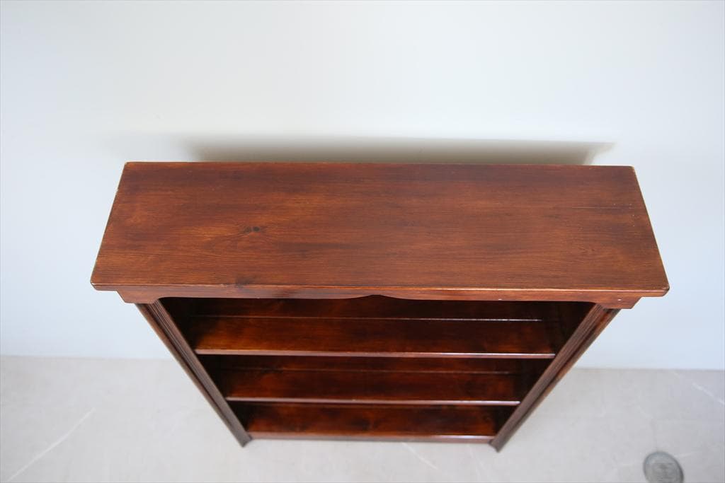 英国アンティーク木製ブックシェルフ/本棚/食器棚/飾り棚/ラック(70-318)