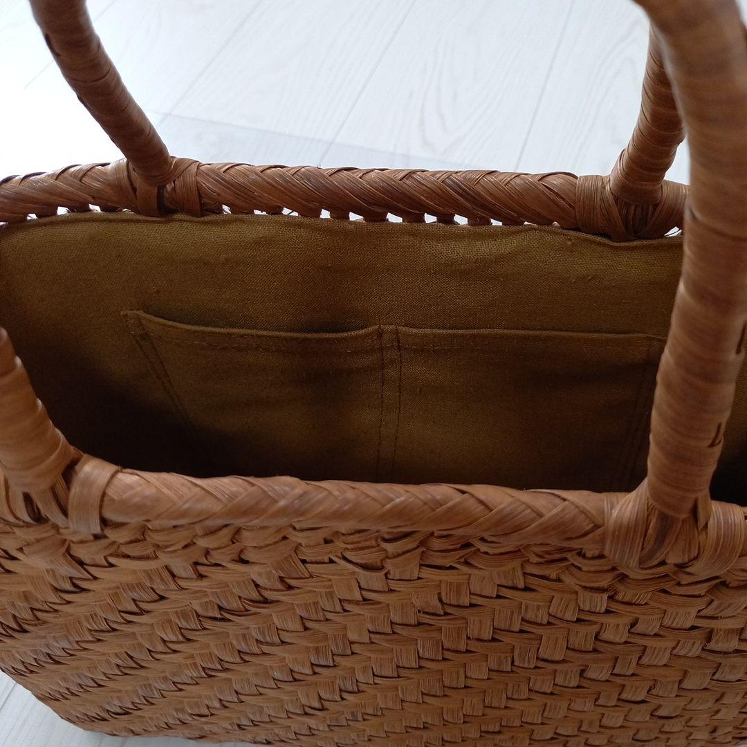 美品、高級、山葡萄バック、手編み、内ポケット有り、ハンドバッグ