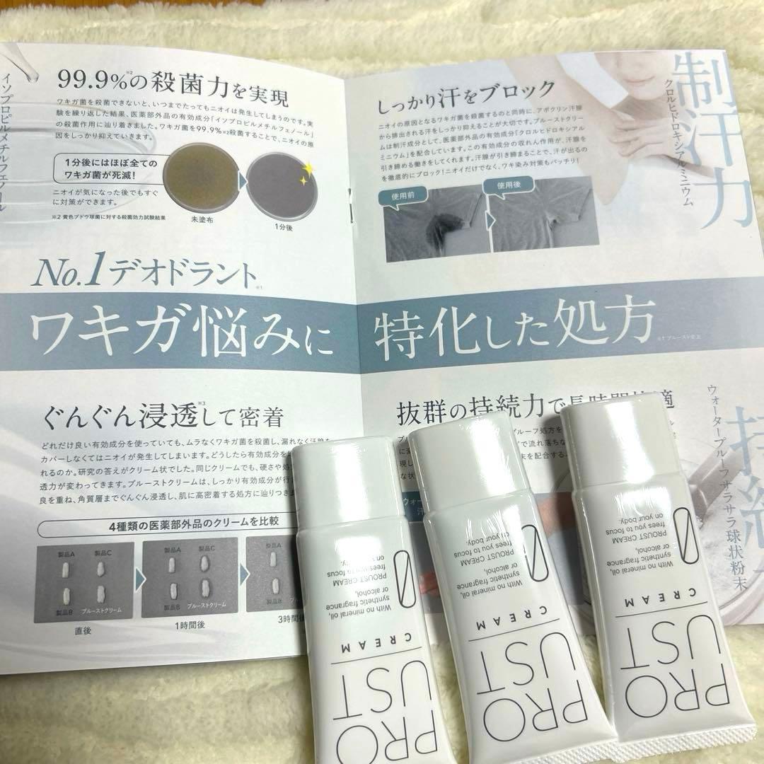 新品　制汗剤　ワキガ　殺菌　PROUST CREAM 3本セット　説明書付き
