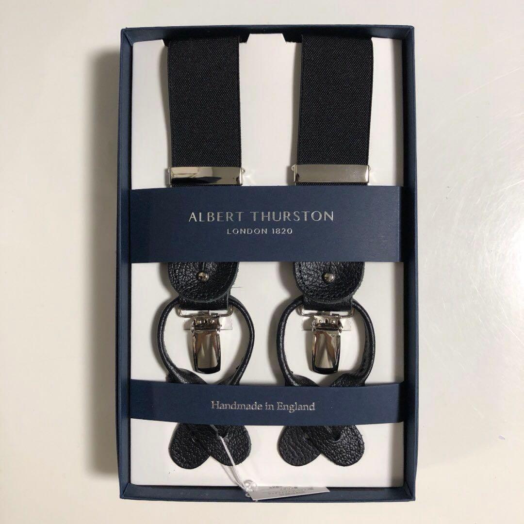 【未使用】アルバートサーストン サスペンダー（ブラック無地）