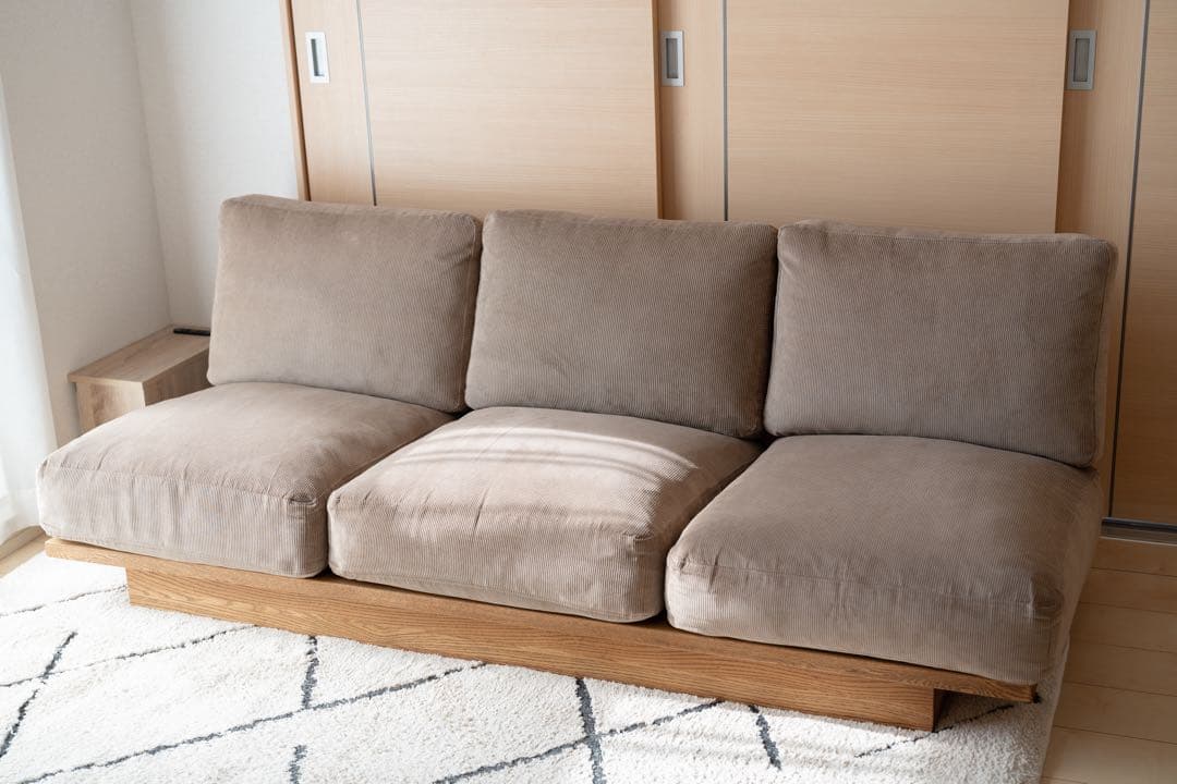 【コリキ】MOMO NATURAL/クラウドローソファ3P/オットマン別売