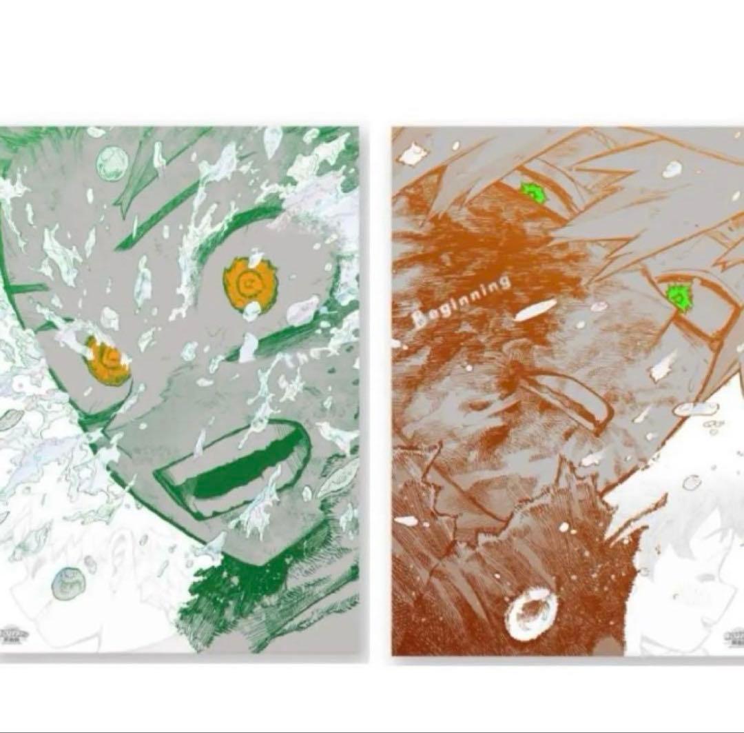 ヒロアカ 原画展 A2アートポスター　2枚セット 緑谷出久　爆豪勝己　ビギニング