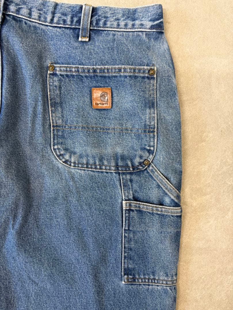 色落ち抜群 carhartt ダブルニーペインターパンツ デニム 40x32