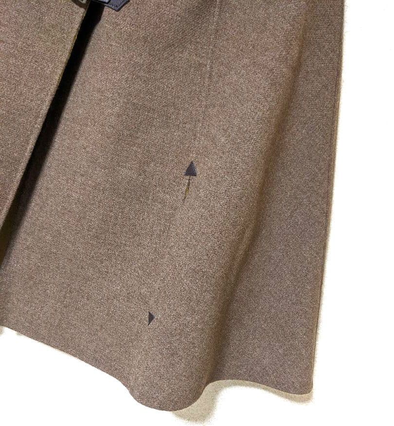 自由区　ポンチョコート　ウール　美品　リバーコート　ファー　ラクーン