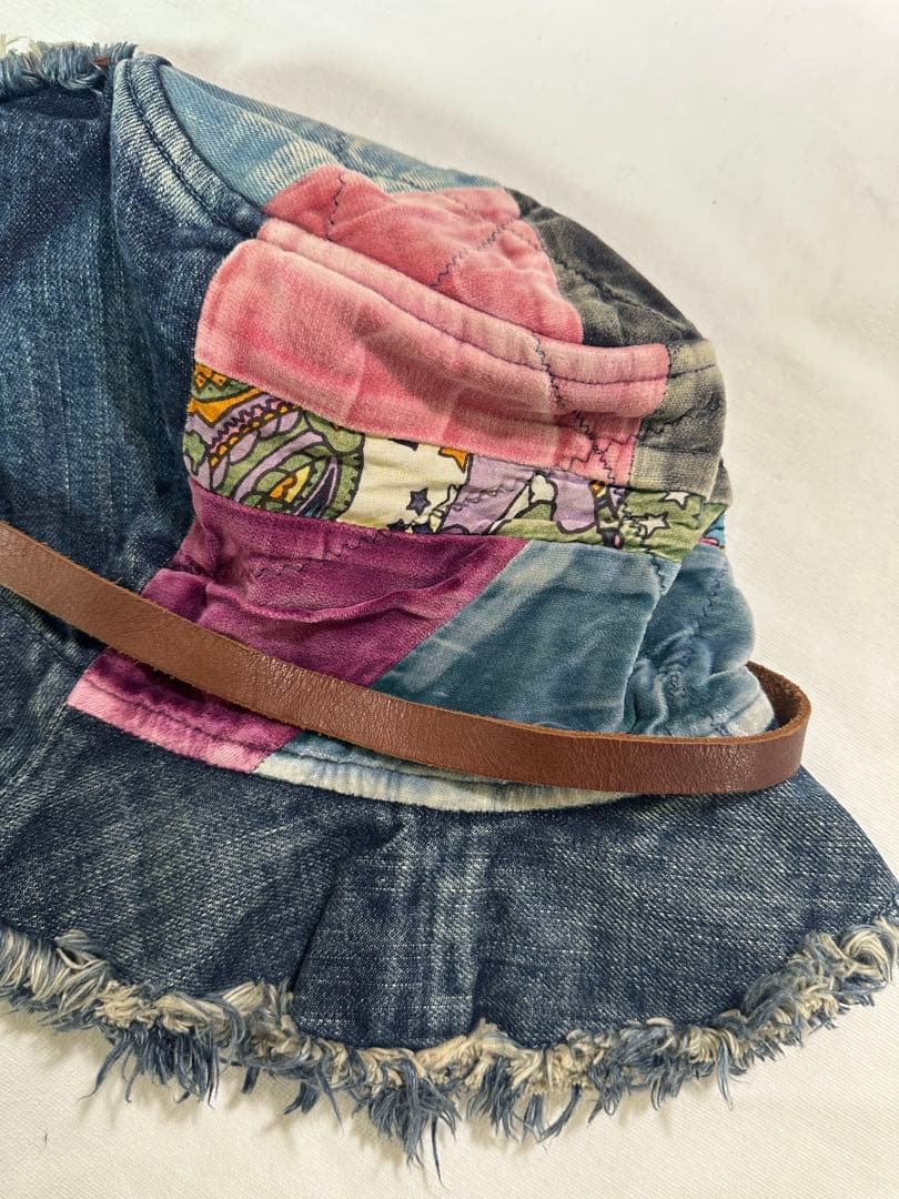 KAPITAL パッチワークフリンジデニムハット