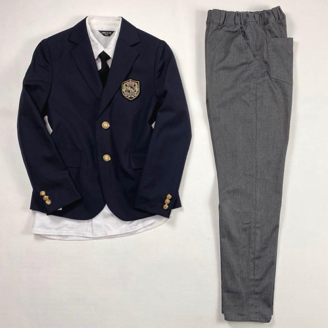 美品✨コムサイズム　150 フォーマルセットアップスーツ4点　卒業式　紺ブレザー