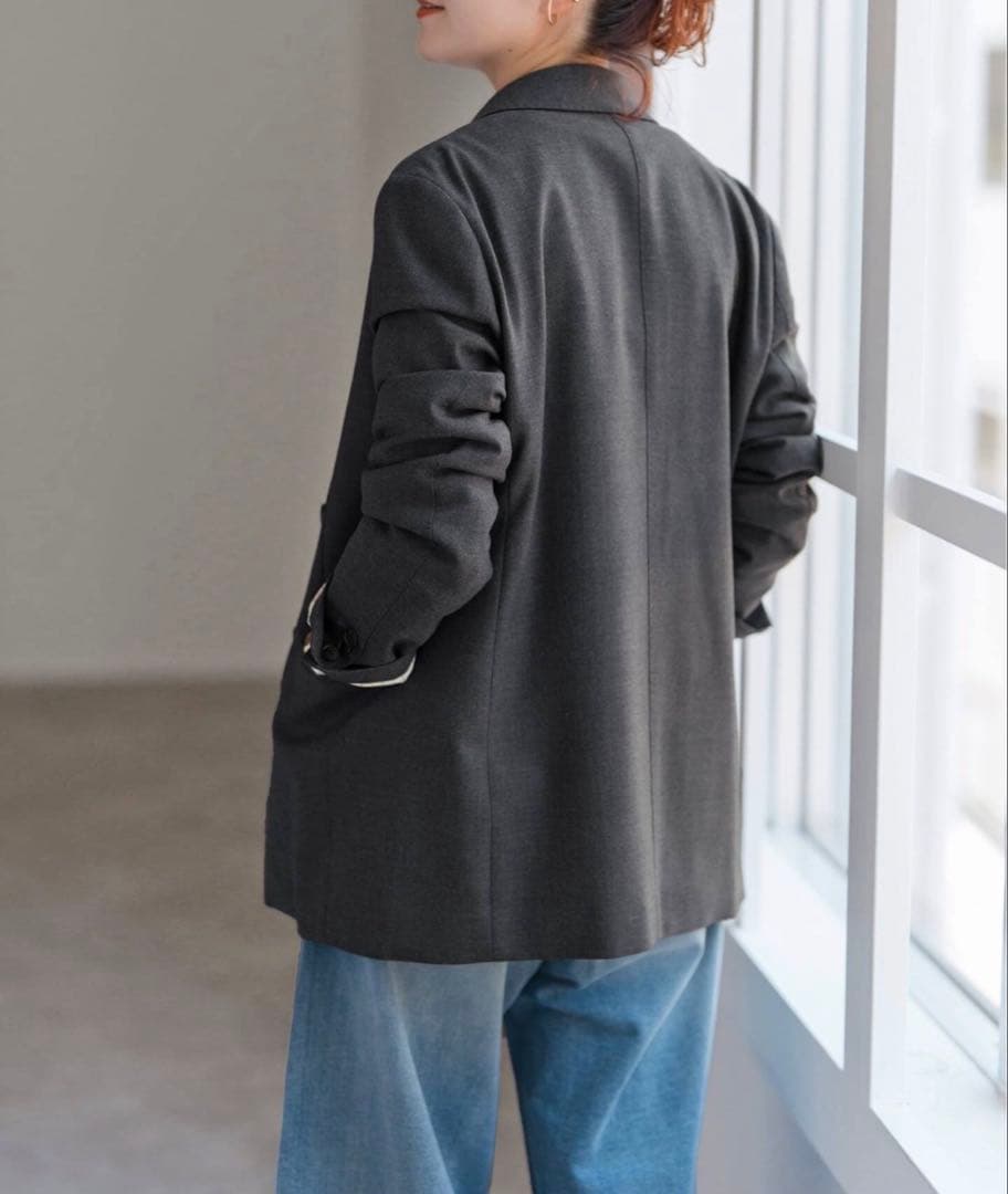 Spick and Span ウールブレンドダブルブレストジャケット グレー38