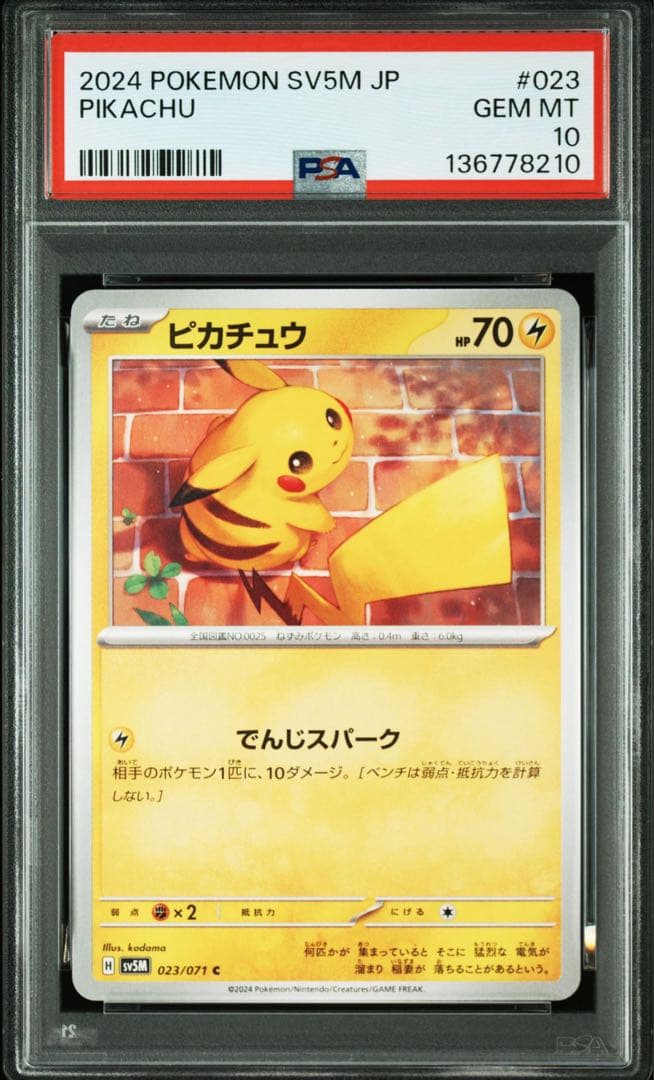 超希少　2連番　PSA10 ピカチュウ　023