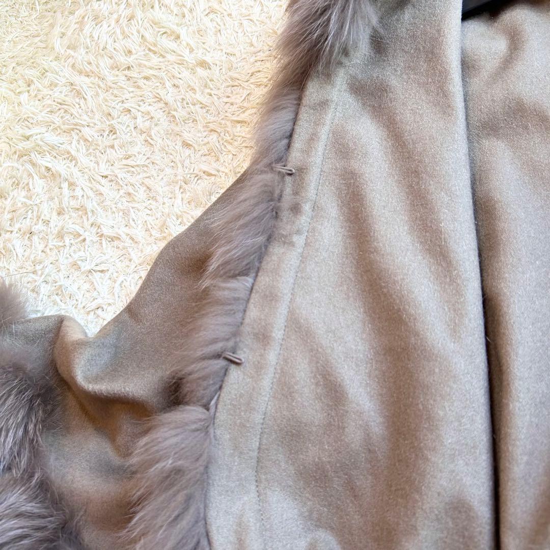 【極美品✨️】SAGAFURS カシミヤ 100% 本毛皮 フォックス ポンチョ