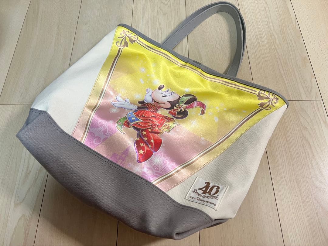 ディズニーランド　40周年　ガーランド　トートバッグ　ミニーマウス　Lサイズ