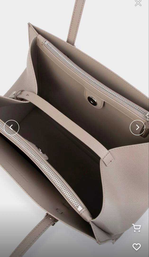 【美品】ベージュトートバッグCharles&keith