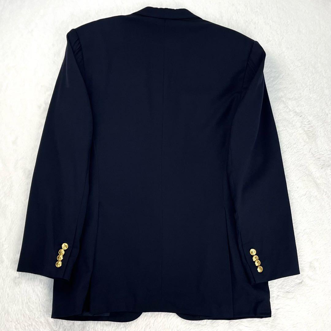 極希少 スペイン製 ポロ ラルフローレン 紺ブレ ヘルメットロゴ 金ボタン 42