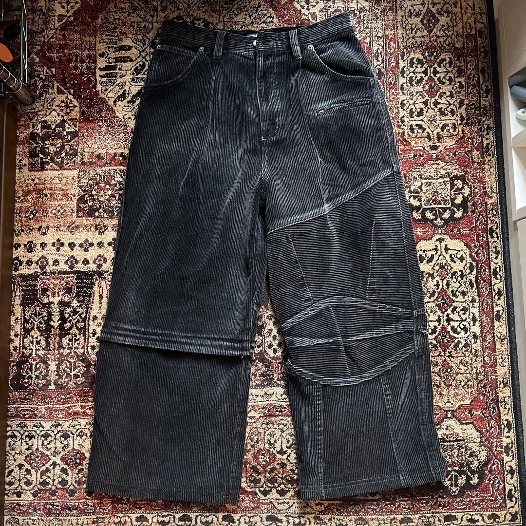 BONKNOW FREAKS Faded Corduroy Pants ブラック
