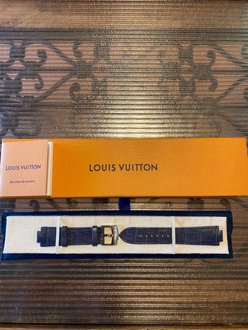 ルイヴィトン　タンブール【高級クロコダイル革】ベルト L サイズ(美品)ネイビー