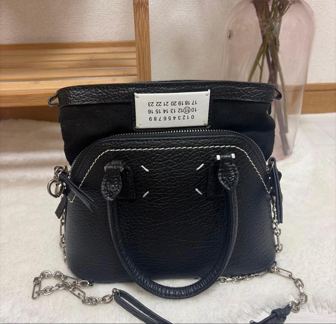 マルジェラ ショルダーバッグ　2way ブラック 5AC マイクロ