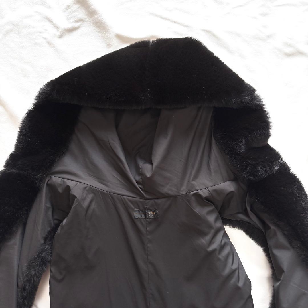 試着のみ☆Aga エコファーベスト　ブラック　9号　ヤマダヤ　ジレ　フード　ファ