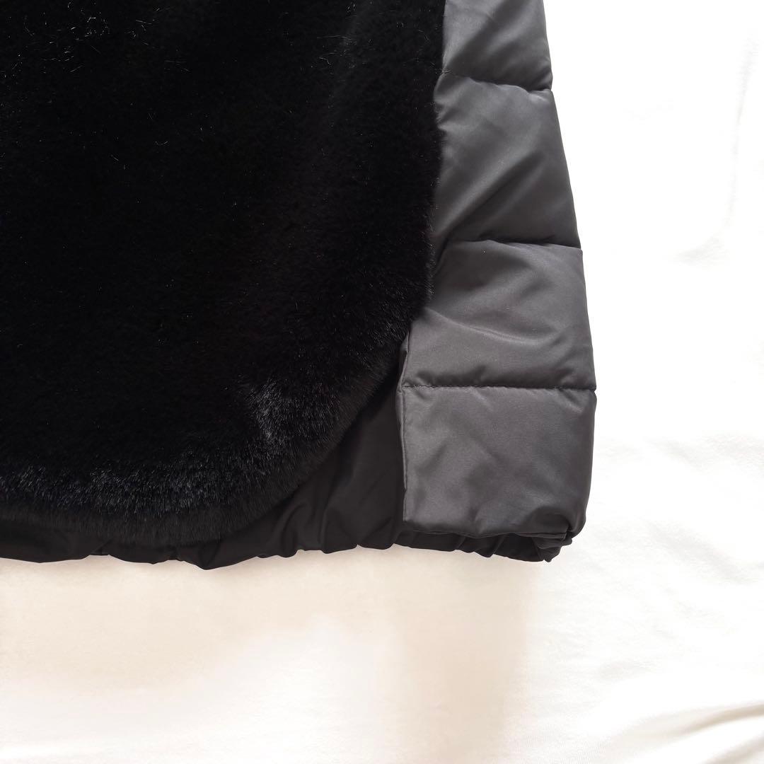 試着のみ☆Aga エコファーベスト　ブラック　9号　ヤマダヤ　ジレ　フード　ファ