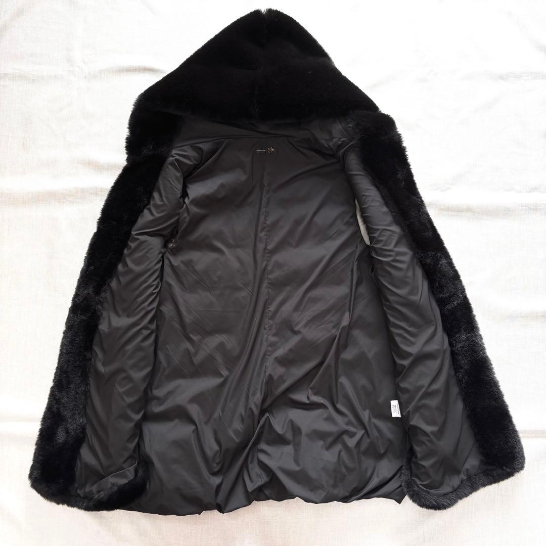 試着のみ☆Aga エコファーベスト　ブラック　9号　ヤマダヤ　ジレ　フード　ファ