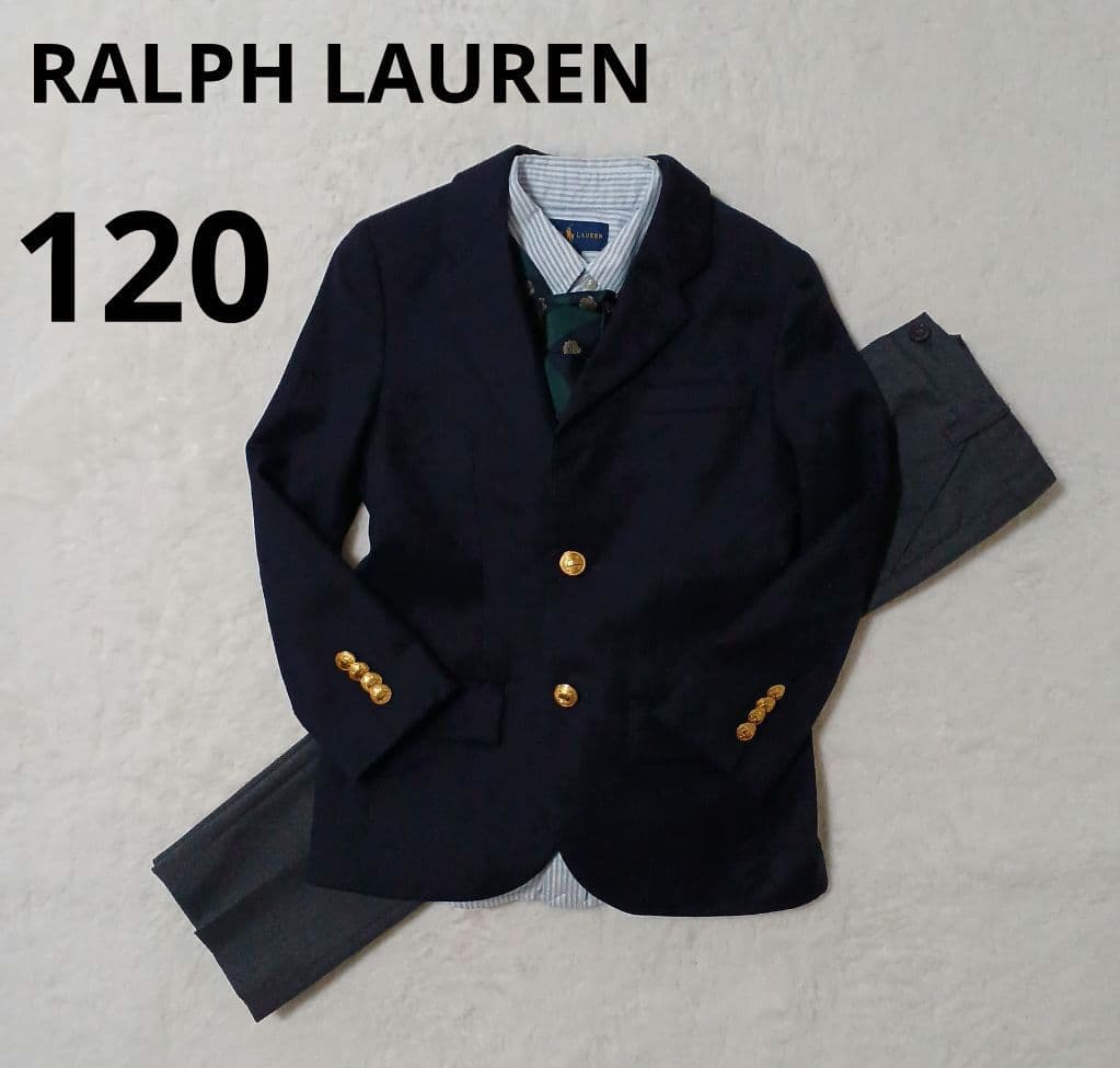 ラルフローレン　4点セット　フォーマル　120 スーツ　紺ブレ　ネイビー　男の子