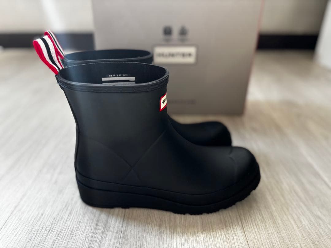 本日限定SALE‼️HUNTER ハンター ブラック ショートレインシューズ箱入り