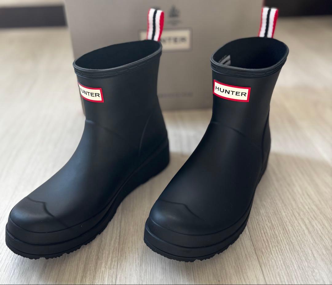 本日限定SALE‼️HUNTER ハンター ブラック ショートレインシューズ箱入り
