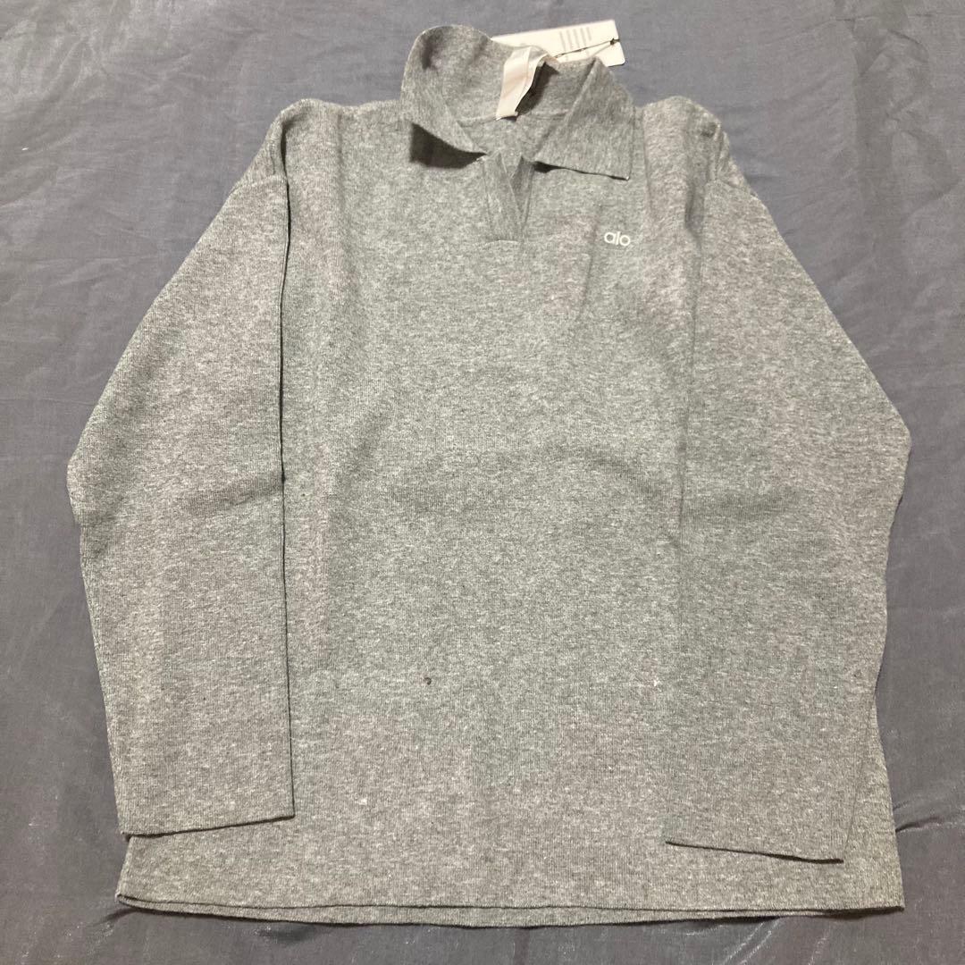 alo グレー ハイネック トレーナー