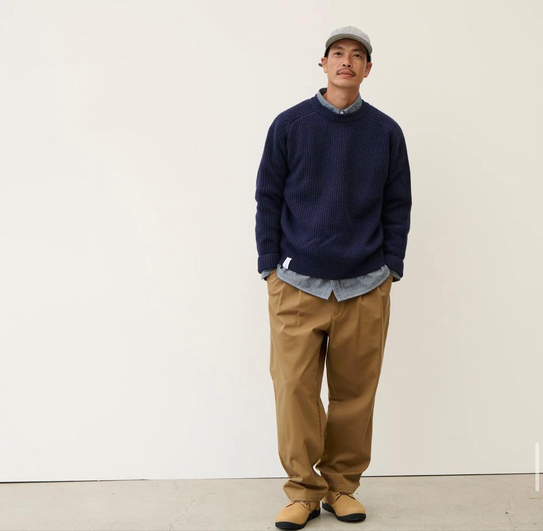 DESCENDANT 25AW CLAM CREW NECK KNIT Sサイズ
