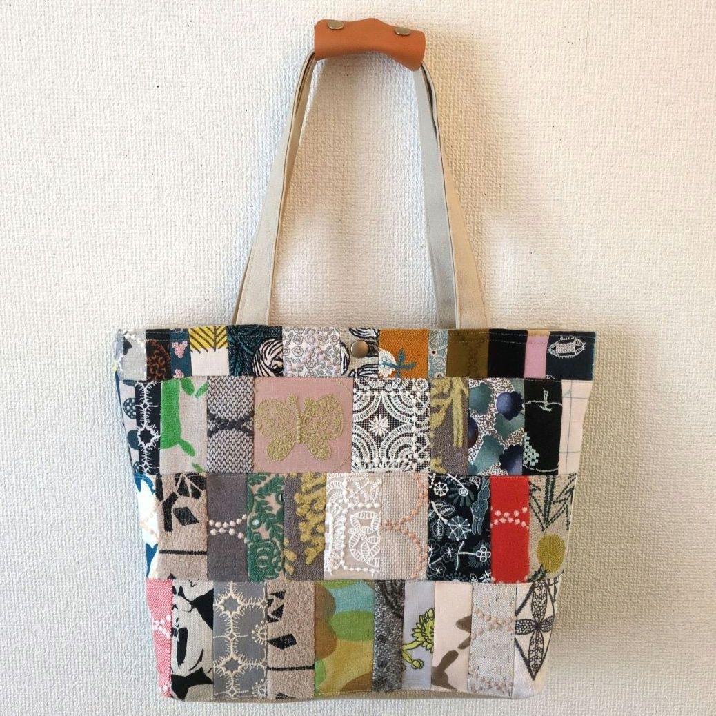 大きなパッチワークトートバッグ＊ミナペルホネン