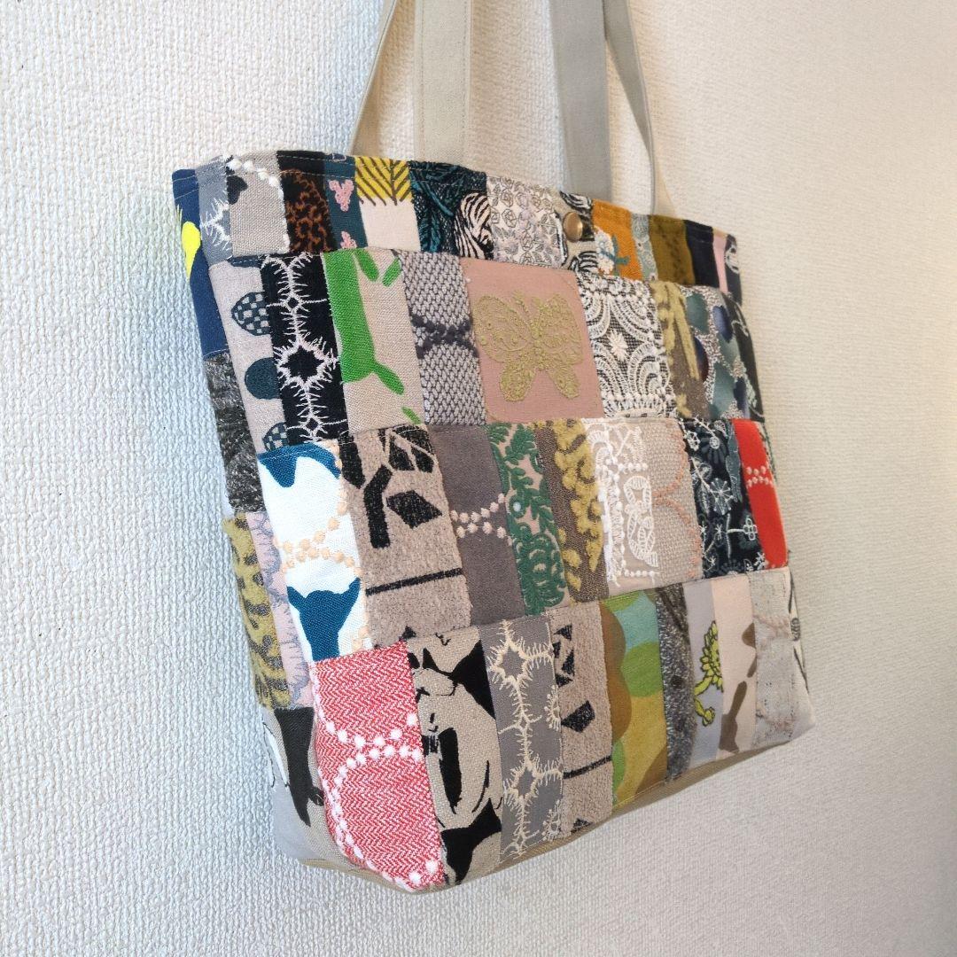 大きなパッチワークトートバッグ＊ミナペルホネン