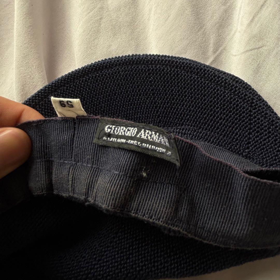 GIORGIO ARMANI 1990s ニット キャスケット 帽子 ネイビー