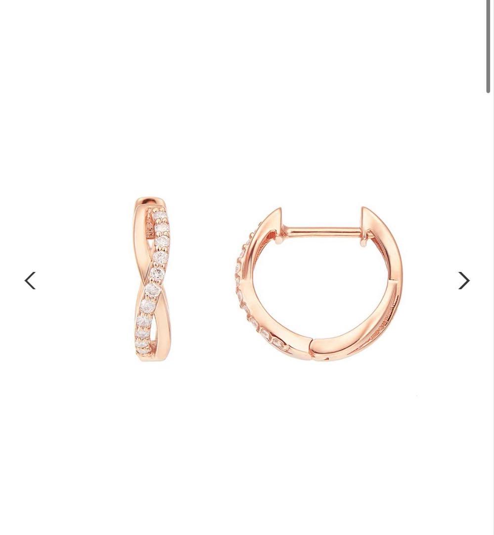 TSUTSUMI K10 ピンクゴールドダイヤモンドピアス 片耳